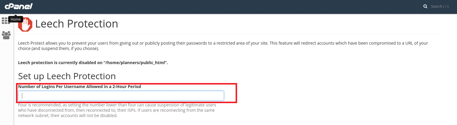 How to Enable Leech Protection in cPanel? 2 Leech protection