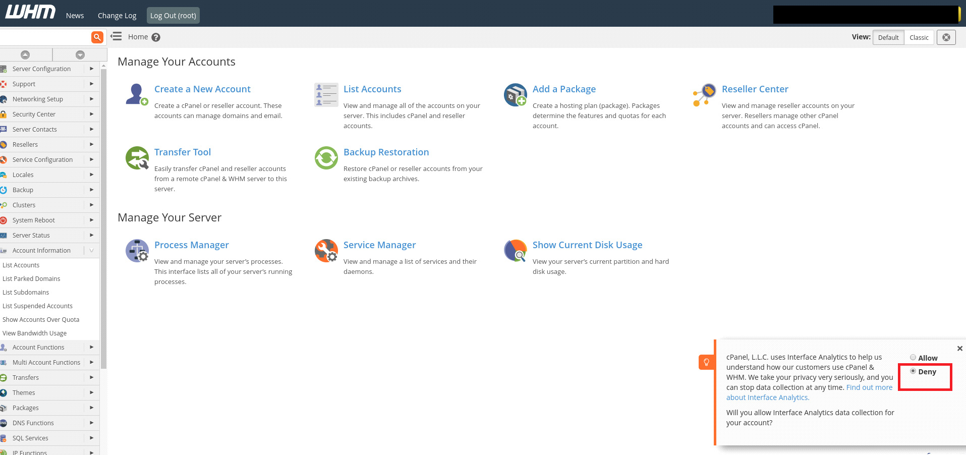 Enable or Disable cPanel Analytics Feature at the User Account Level 3 user level analytics
