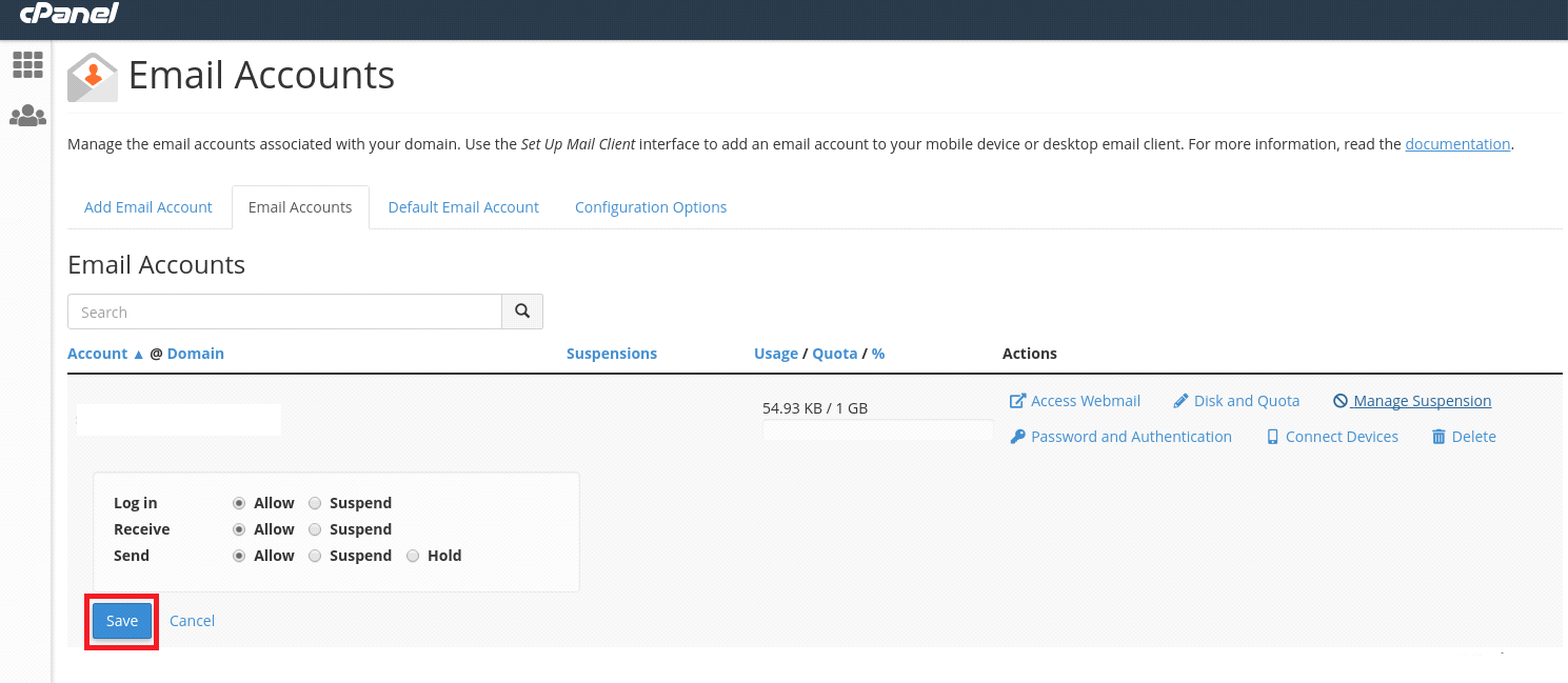 How to Manage Email Accounts Suspension in cPanel? 4 Email Suspension