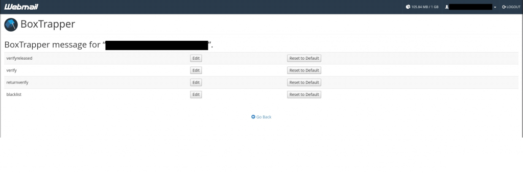 Setup BoxTrapper in Webmail 4 Boxtrapper in webmail