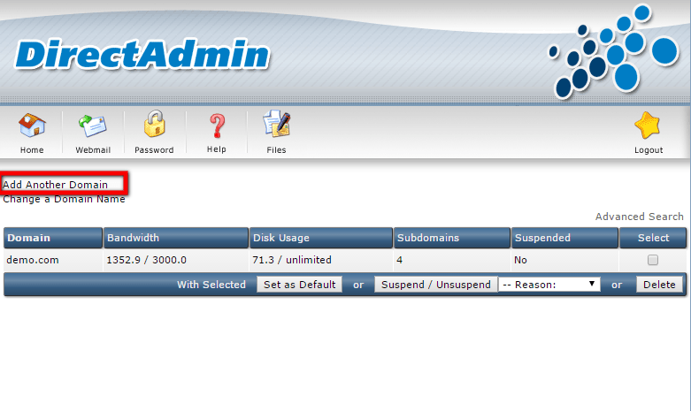 Setup Domain in DirectAdmin 2 Domain Setup in DirectAdmin