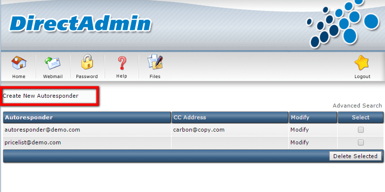 How to manage Autoresponders in DirectAdmin 2 How to manage Autoresponders in DirectAdmin