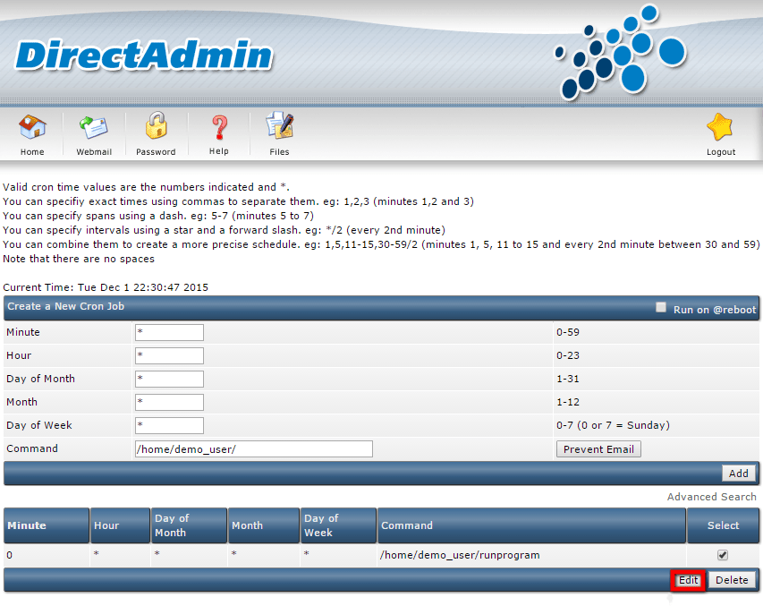 Manage Cron Jobs in Direct Admin 4 imagec4