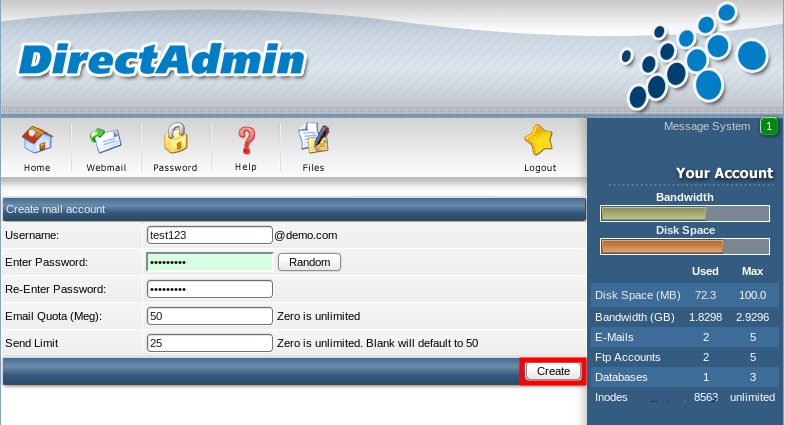Manage Email Accounts in DirectAdmin 3 imagebb3