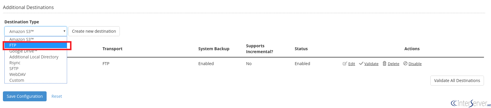 What is the process for transferring WHM backups to a remote destination using FTP? 2 Transfer backup