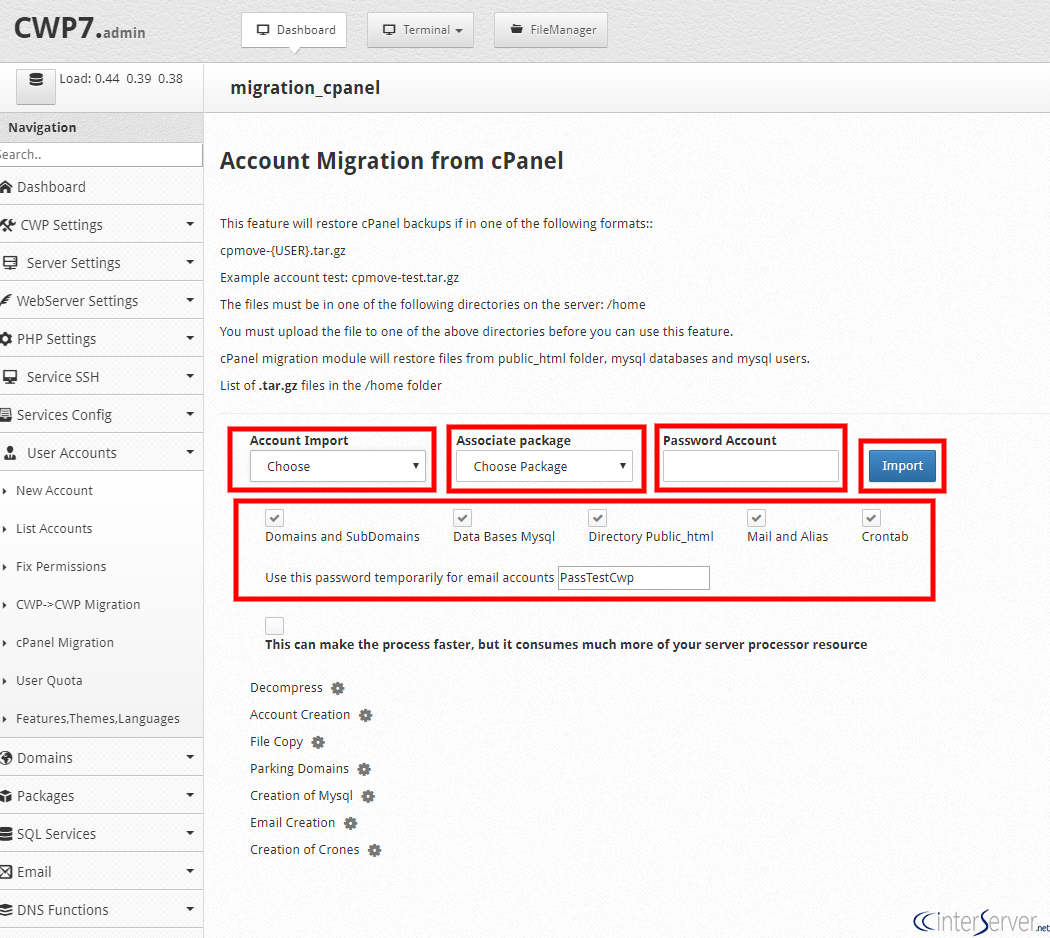 Migrating from cPanel to CentOS Web Panel 2 CentOS Web Panel