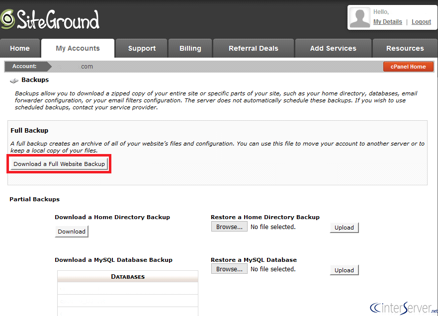 Moving from SiteGround to WebHostingPeople 2 Siteground