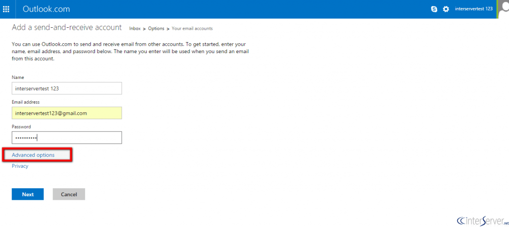 Set up Mail Fetching at Hotmail 4 Mail Fetching at Hotmail