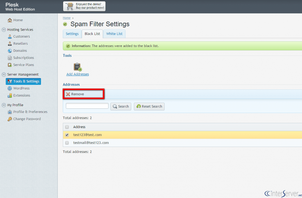 Spam Filter Settings in Plesk 7 Spam Filter Settings in Plesk