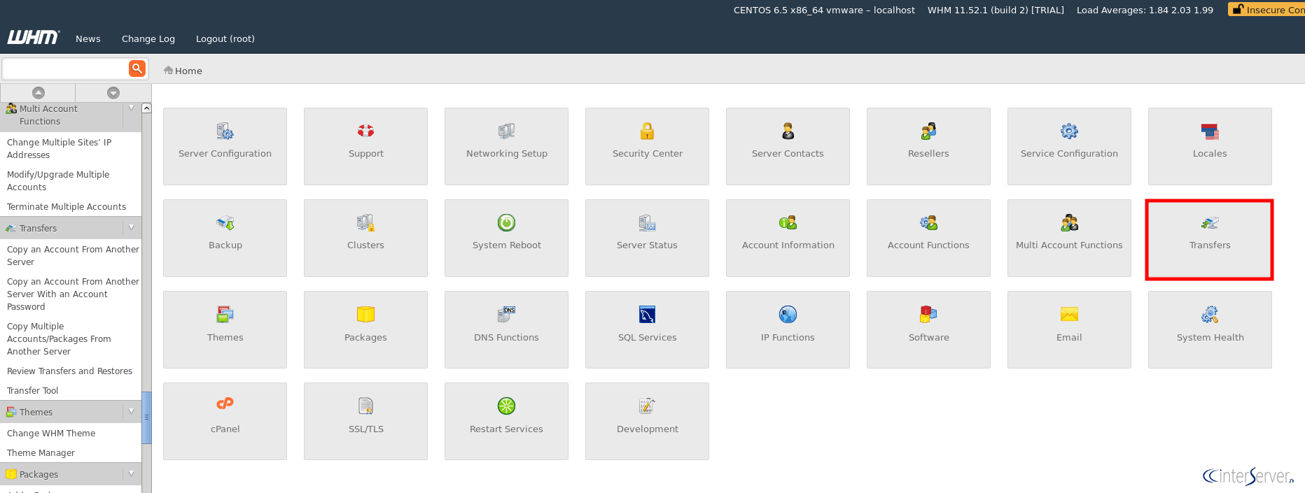 What is the process for transferring a cPanel account from WHM? 1 Transfer a cPanel account