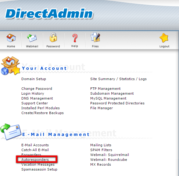 How to manage Autoresponders in DirectAdmin 1 How to manage Autoresponders in DirectAdmin